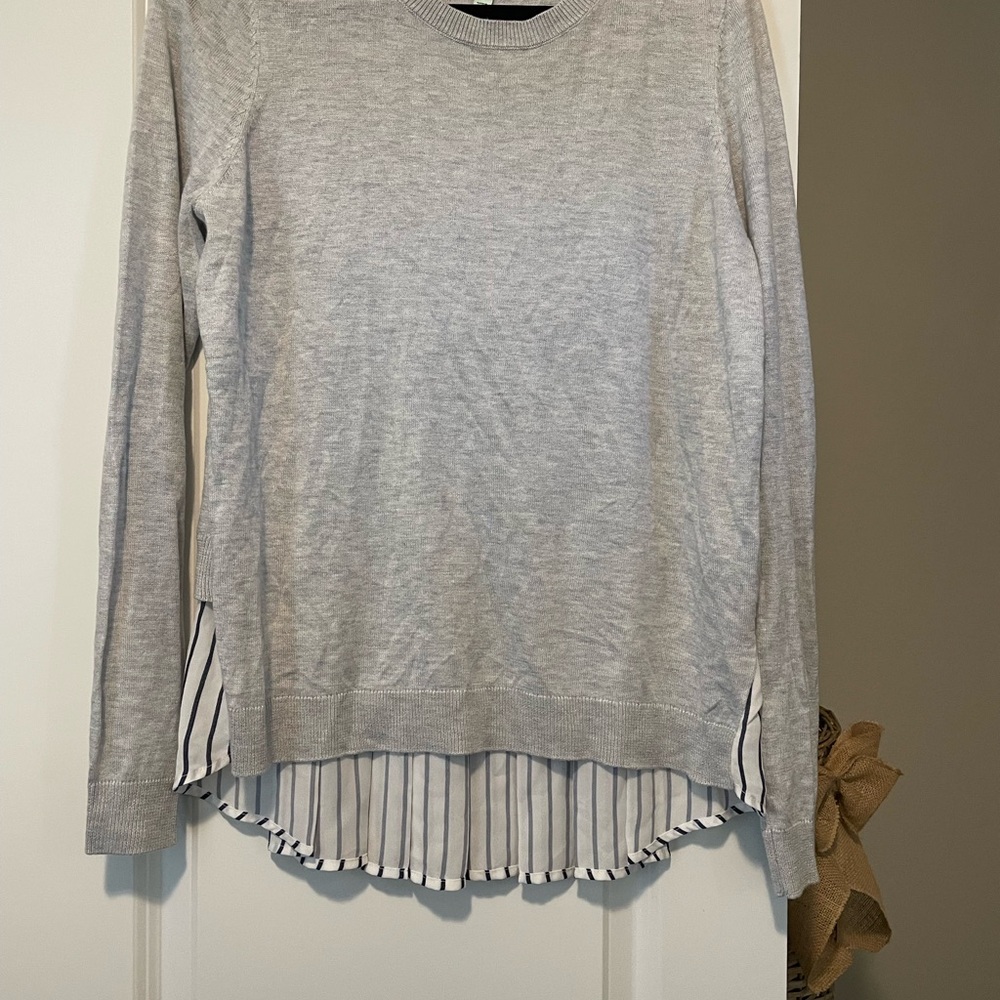 Susina Gray Sweater Blouse